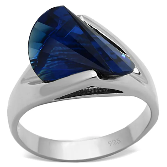 Rings Alamode LOS642 Silver 925 Sterling Silver Ring with Synthetic Synthetic Glass in Montana Rings Alamode LOS642 Silver 925 Sterling Silver Ring with Synthetic Synthetic Glass in Montana