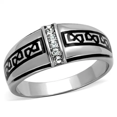 Rings Alamode TK1801 High polished no plating Stainless Steel Ring with Top Grade Crystal in Clear Rings Alamode TK1801 High polished no plating Stainless Steel Ring with Top Grade Crystal in Clear