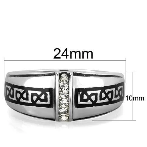 Rings Alamode TK1801 High polished no plating Stainless Steel Ring with Top Grade Crystal in Clear