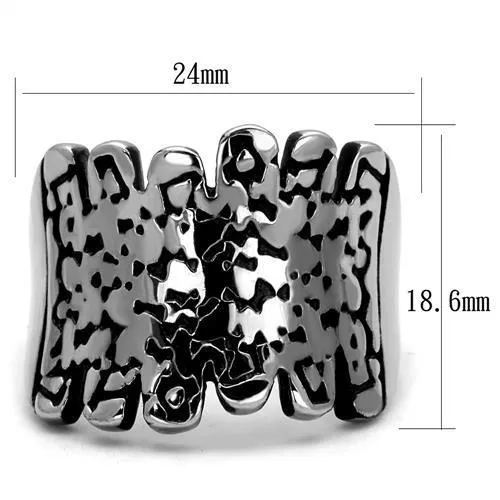 Rings Alamode TK2500 High polished no plating Stainless Steel Ring with Epoxy in Jet