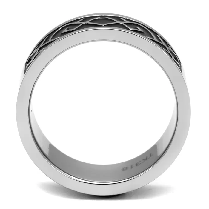 Rings Alamode TK2921 High polished no plating Stainless Steel Ring with Epoxy in Jet