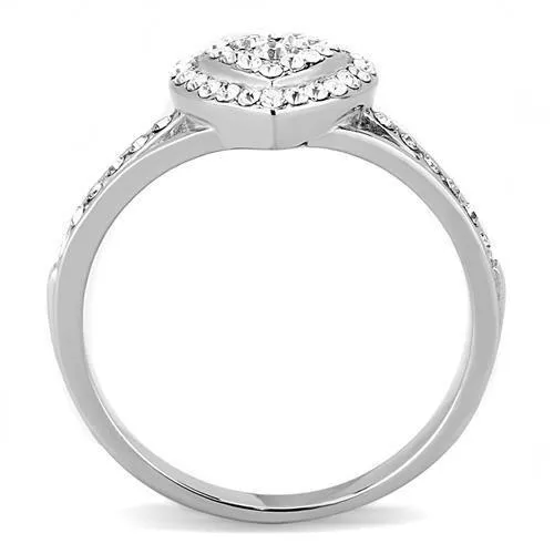 Rings Alamode TK3249 High polished no plating Stainless Steel Ring with Top Grade Crystal in Clear