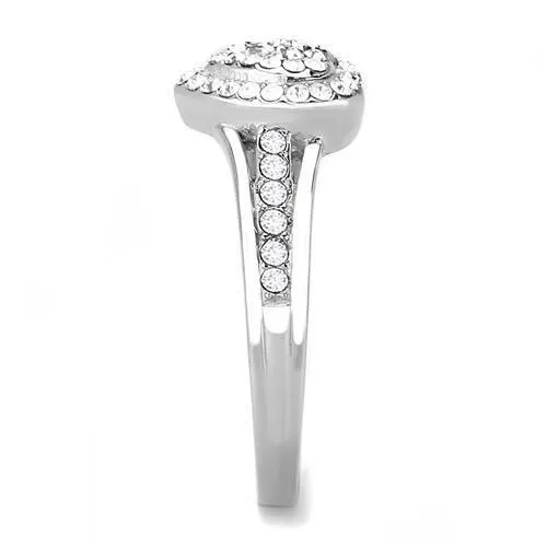 Rings Alamode TK3249 High polished no plating Stainless Steel Ring with Top Grade Crystal in Clear