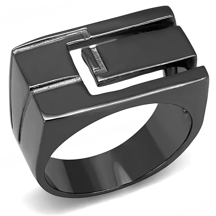 Rings Alamode TK3272 IP Light Black IP Gun Stainless Steel Ring with No Stone Rings Alamode TK3272 IP Light Black IP Gun Stainless Steel Ring with No Stone