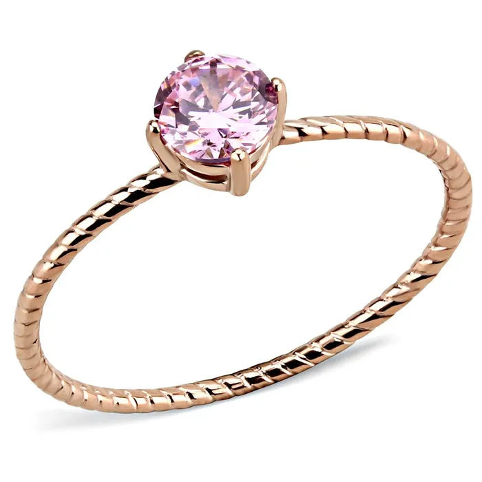 Rings Alamode TK3558 IP Rose GoldIon Plating Stainless Steel Ring with AAA Grade CZ in Rose Rings Alamode TK3558 IP Rose GoldIon Plating Stainless Steel Ring with AAA Grade CZ in Rose