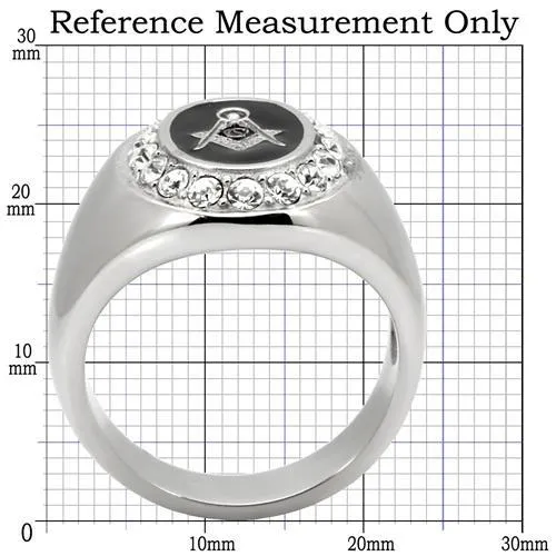 Rings Alamode TK8X023 High polished no plating Stainless Steel Ring with Top Grade Crystal in Clear