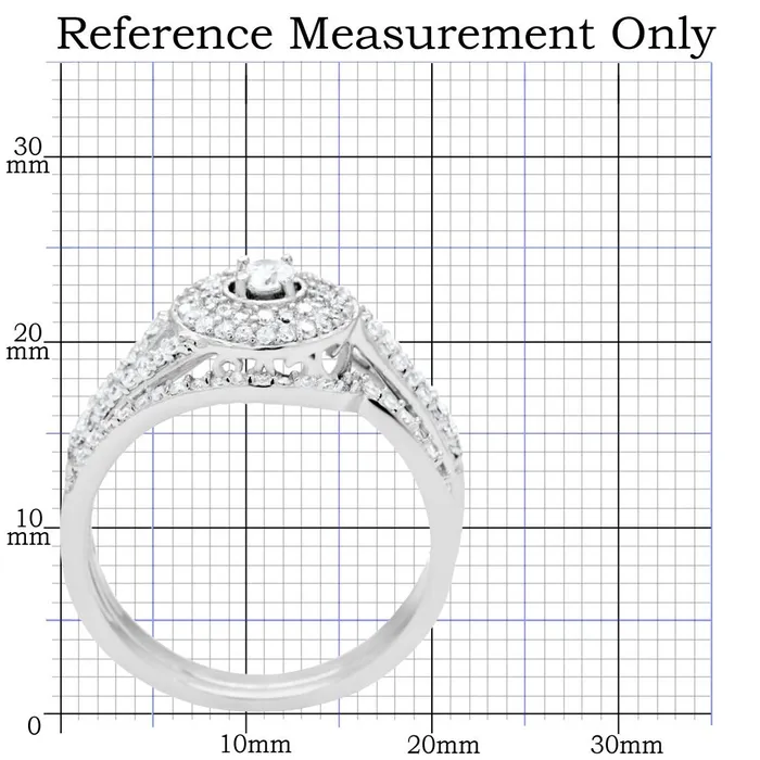 Rings Alamode TS001 Rhodium 925 Sterling Silver Ring with AAA Grade CZ in Clear