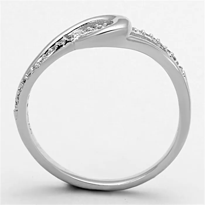 Rings Alamode TS142 Rhodium 925 Sterling Silver Ring with AAA Grade CZ in Clear