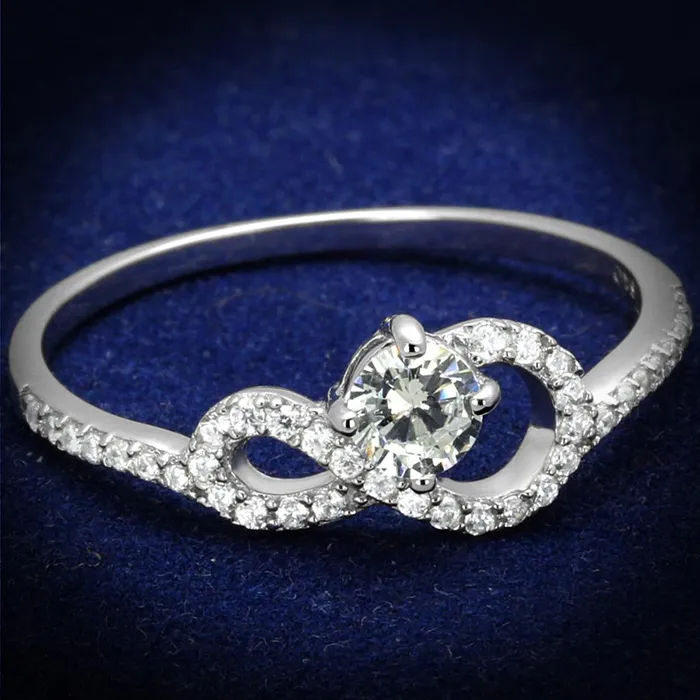 Rings Alamode TS485 Rhodium 925 Sterling Silver Ring with AAA Grade CZ in Clear Rings Alamode TS485 Rhodium 925 Sterling Silver Ring with AAA Grade CZ in Clear
