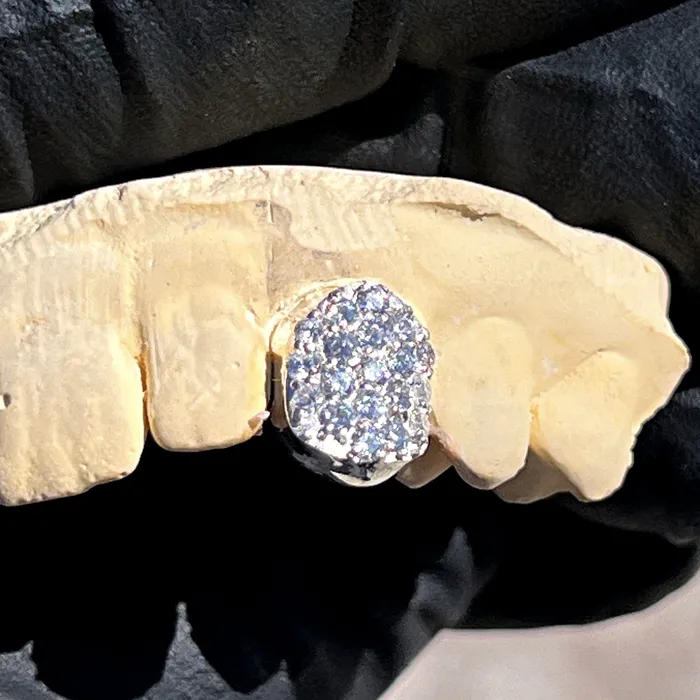 Rings Bling Cartel Admin 925 Sterling Silver CZ Single Cap Iced Bling Out Custom Tooth