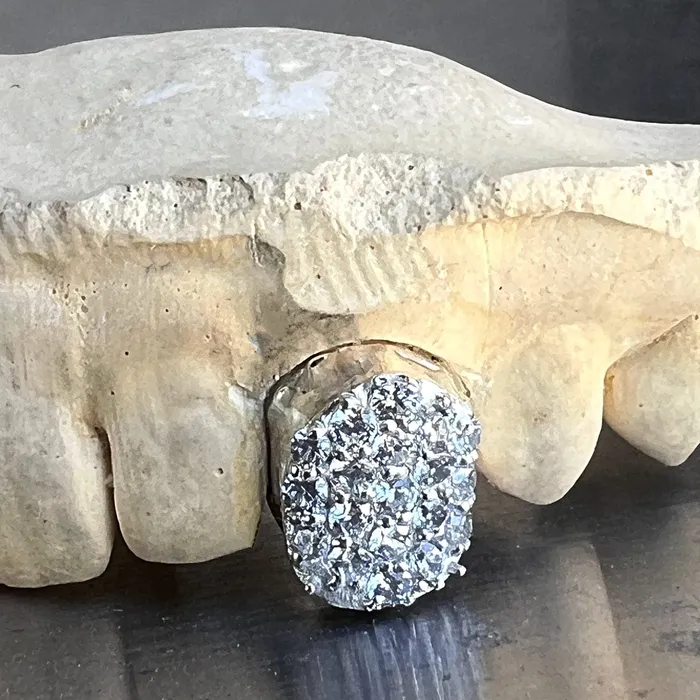 Rings Bling Cartel Admin 925 Sterling Silver CZ Single Cap Iced Bling Out Custom Tooth