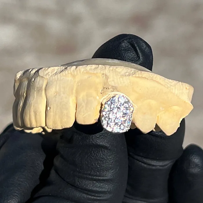 Rings Bling Cartel Admin 925 Sterling Silver CZ Single Cap Iced Bling Out Custom Tooth