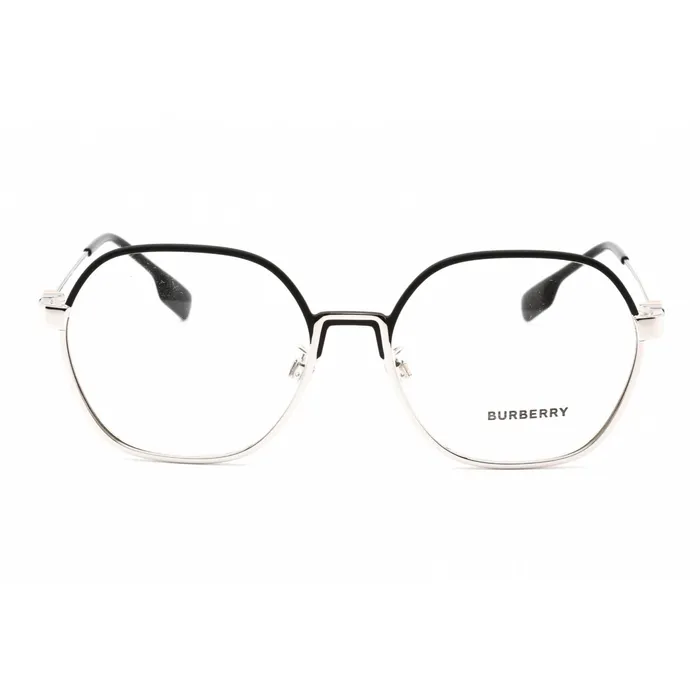 Rings Burberry Mens Eyeglasses Full Rim Hexagon BlackSilver Metal Frame 0BE1379D 1005 BURBERRY