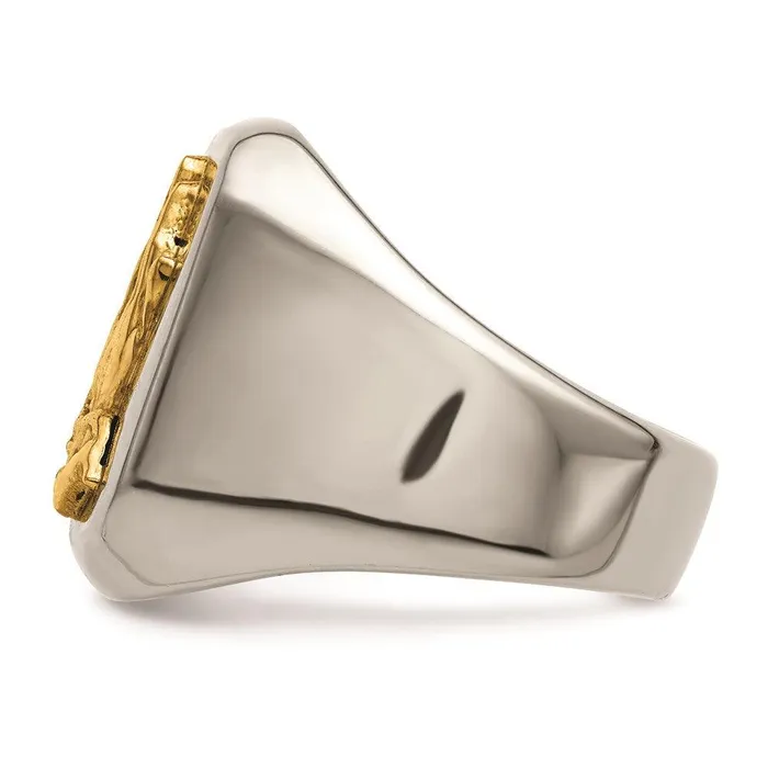 Rings Chisel Stainless Steel w14k Accent Polished Praying Hands Ring Rings Chisel Stainless Steel w14k Accent Polished Praying Hands Ring