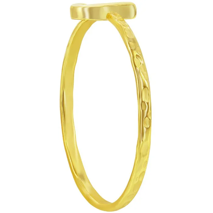 Rings Classic Classic Unisex Gold Tone J Initial Hammered Ring W2825