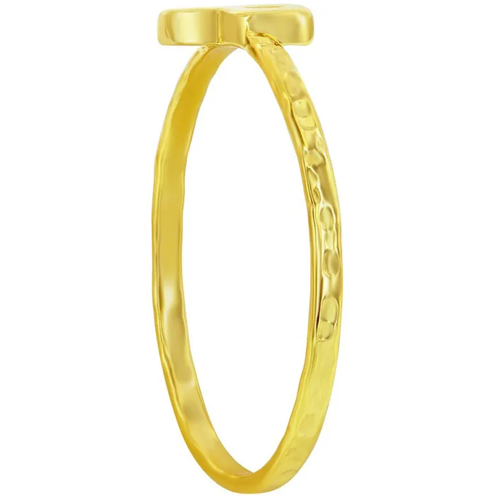 Rings Classic Classic Unisex Gold Tone P Initial Hammered Ring W2830