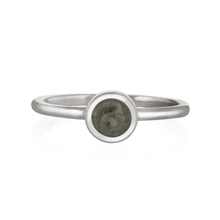 Rings closebymejewelry 5mm Circle Stacking Cremation Ring in 14K White Gold