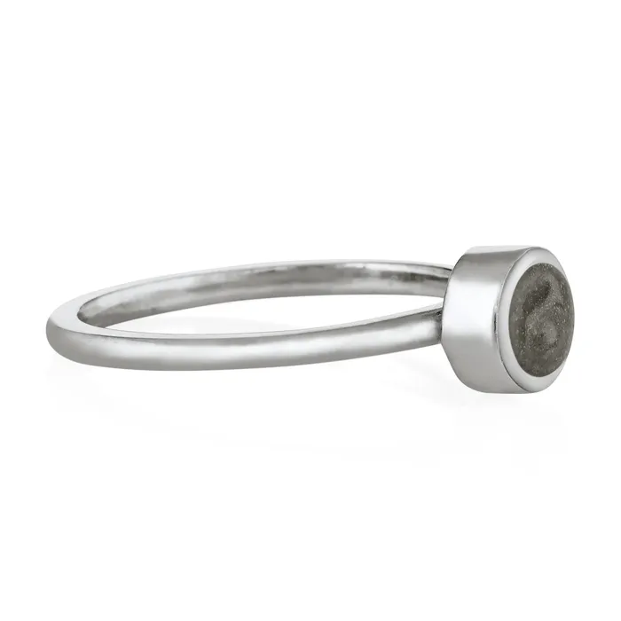 Rings closebymejewelry 5mm Circle Stacking Cremation Ring in 14K White Gold