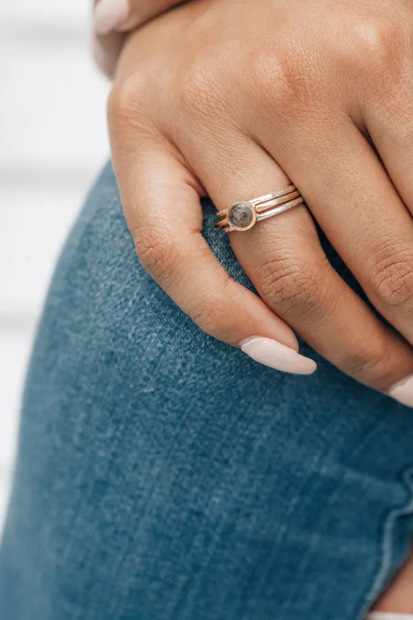 Rings closebymejewelry 5mm Circle Stacking Cremation Ring in 14K White Gold