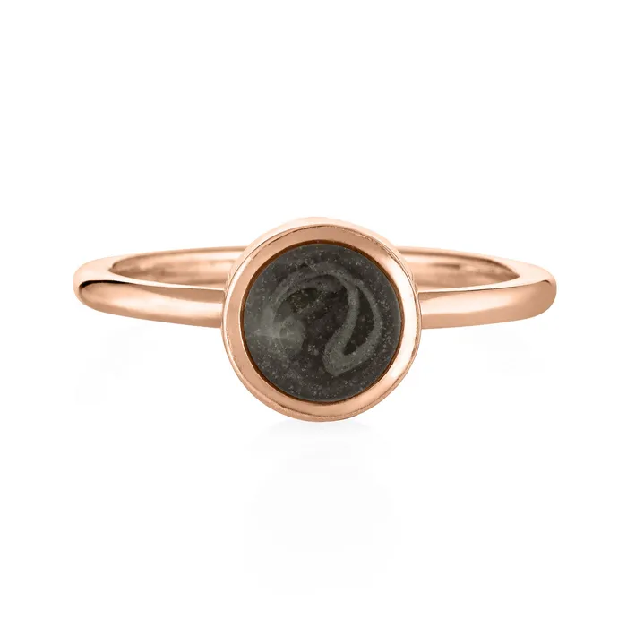 Rings closebymejewelry 8mm Circle Stacking Cremation Ring in 14K Rose Gold