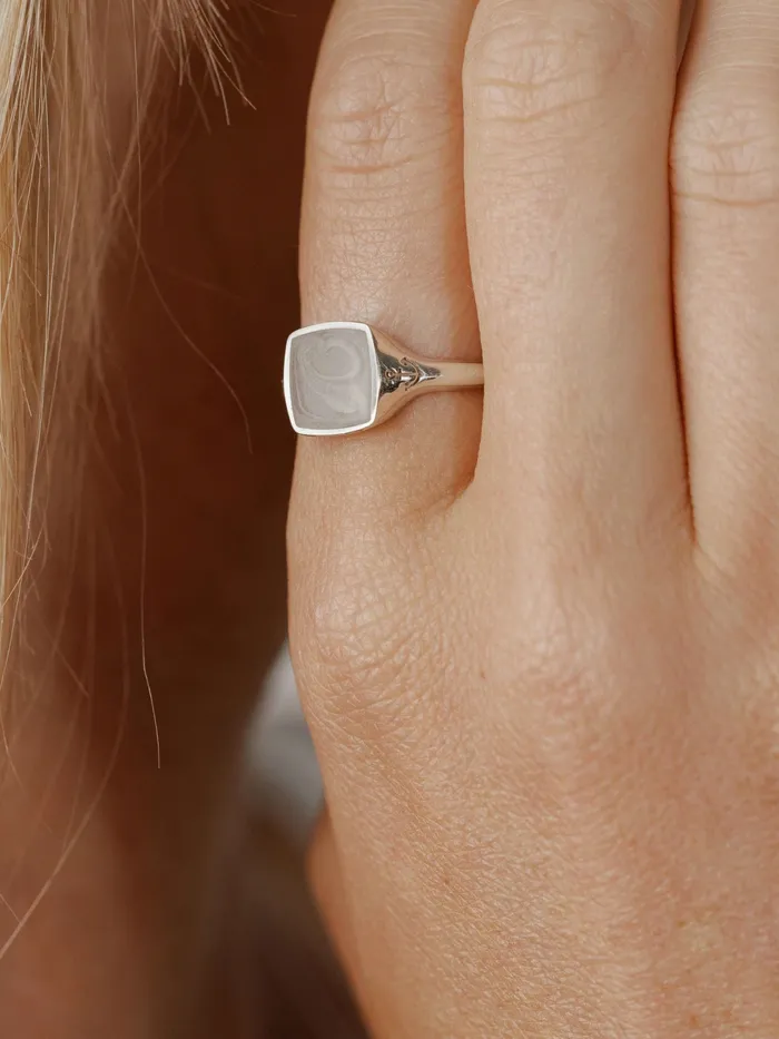 Rings closebymejewelry Anchor Signet Cremation Ring in 14K Yellow Gold