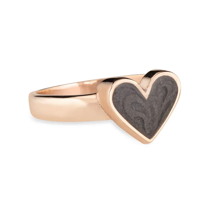 Rings closebymejewelry Imprint Heart Cremation Ring in 14K Rose Gold