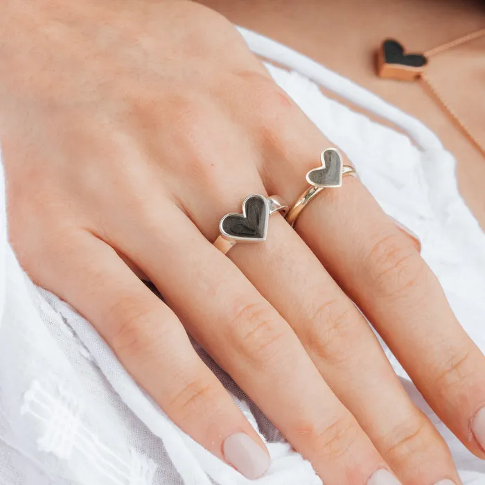 Rings closebymejewelry Imprint Heart Cremation Ring in 14K Rose Gold
