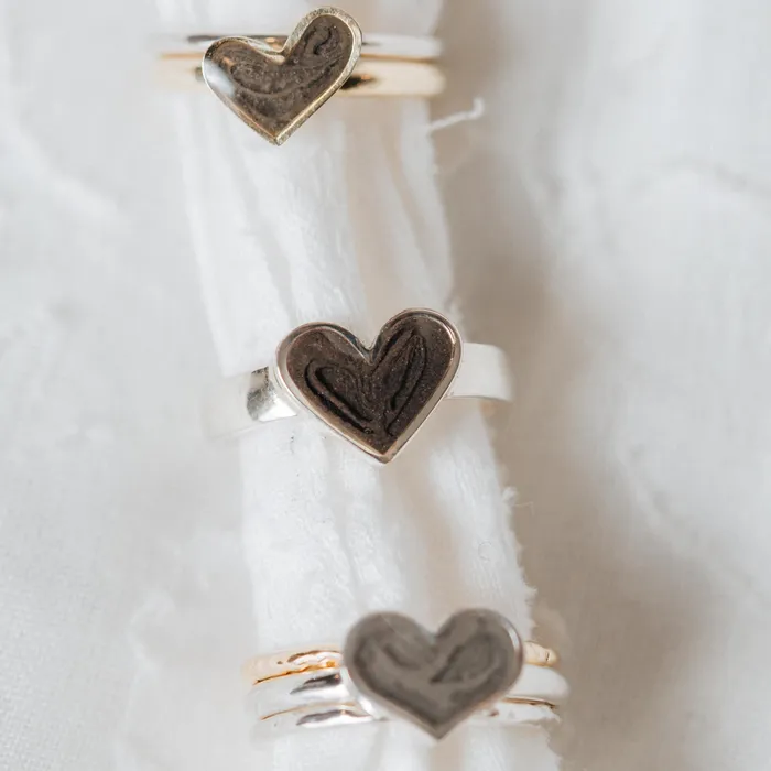 Rings closebymejewelry Imprint Heart Cremation Ring in 14K Rose Gold
