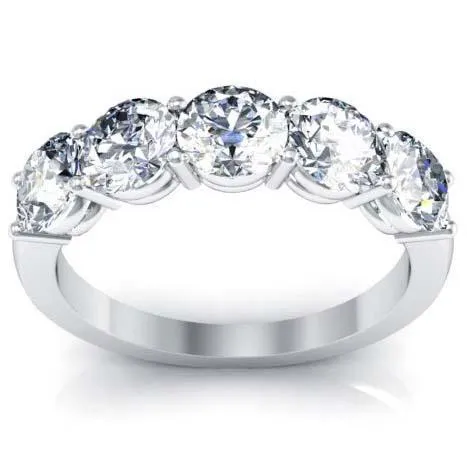 Rings deBebians 200cttw Shared Prong Round Brilliant GIA Certified Diamond Five Stone Ring