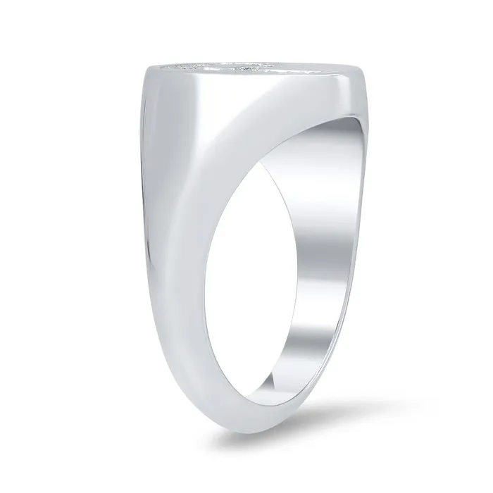 Rings deBebians Oval Signet Ring with Diamond Initial 12mm x 10mm Rings deBebians Oval Signet Ring with Diamond Initial 12mm x 10mm