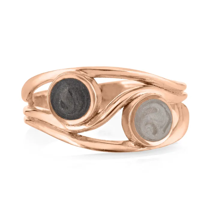 Rings Double Setting Cremation Ring in 14K Rose Gold closebymejewelry