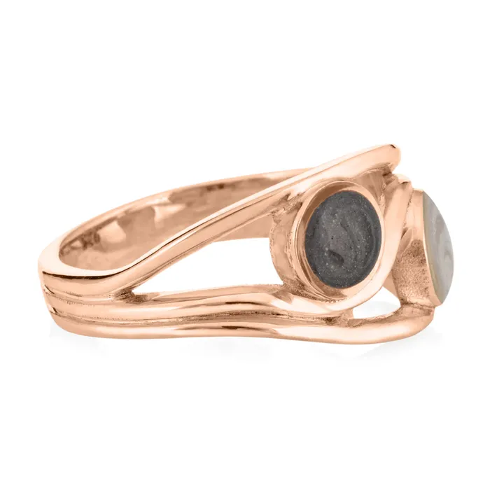 Rings Double Setting Cremation Ring in 14K Rose Gold closebymejewelry