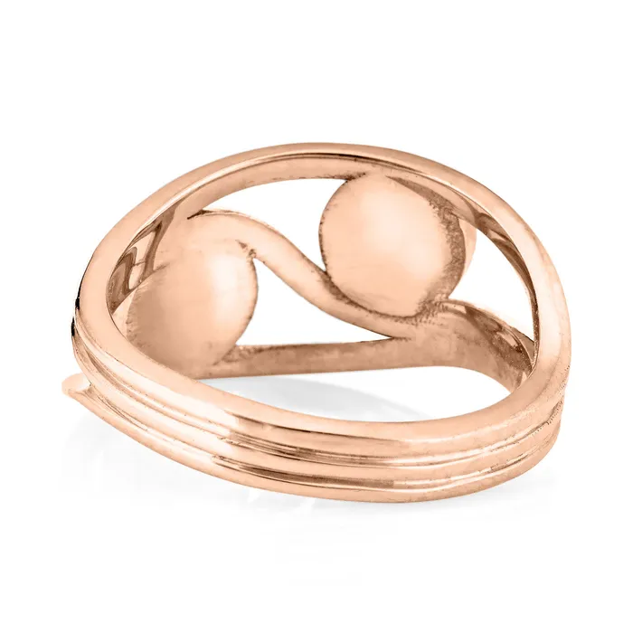 Rings Double Setting Cremation Ring in 14K Rose Gold closebymejewelry