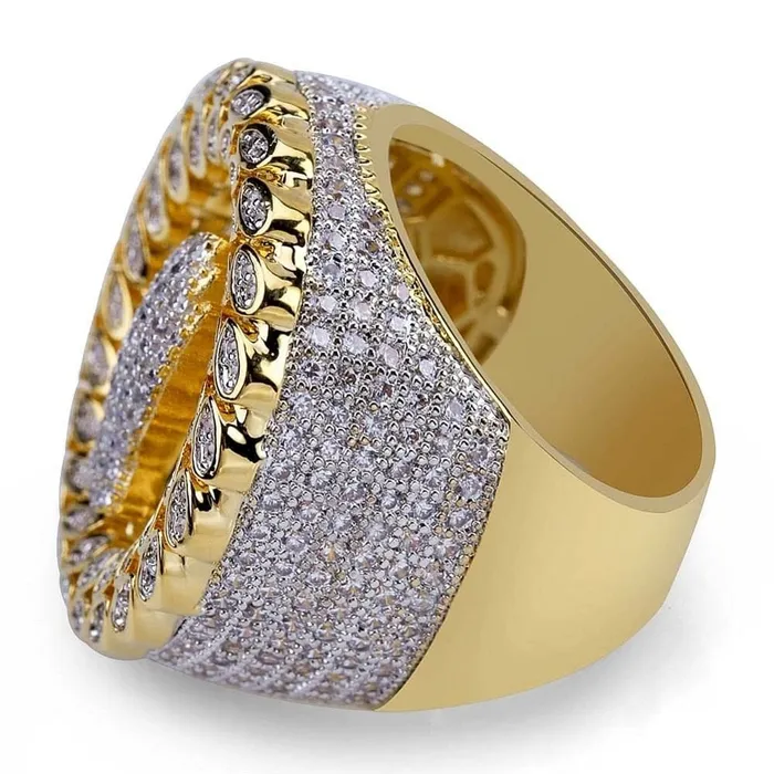 Rings Fully Iced Praying Hands Ring VVS Jewelry