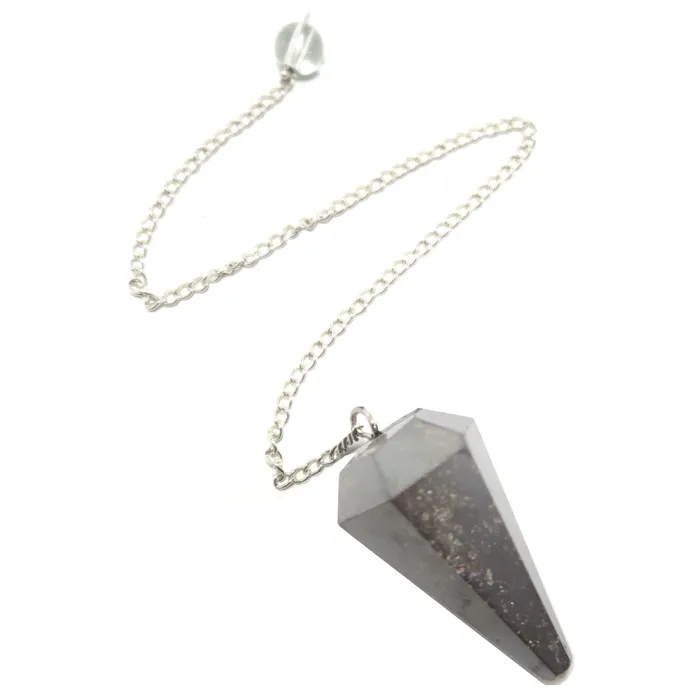 Rings Hematite Pendulum Open Mind Dowsing Stone of Truth Satin Crystals