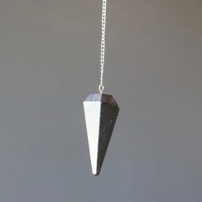 Rings Hematite Pendulum Open Mind Dowsing Stone of Truth Satin Crystals