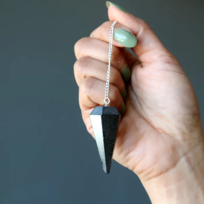 Rings Hematite Pendulum Open Mind Dowsing Stone of Truth Satin Crystals