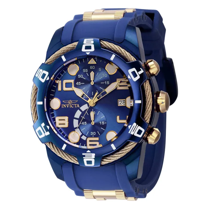 Rings Invicta Invicta Mens Chronograph Watch Bolt Two Tone Blue and Yellow Gold Strap 40724 Rings Invicta Invicta Mens Chronograph Watch Bolt Two Tone Blue and Yellow Gold Strap 40724