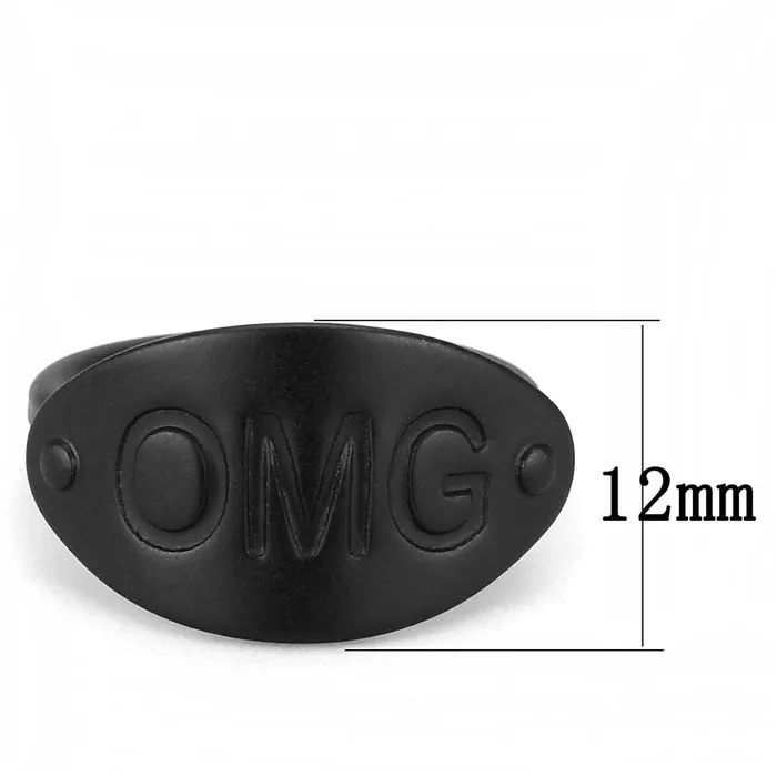 Rings LO4242 Ruthenium Brass Ring with No Stone Alamode