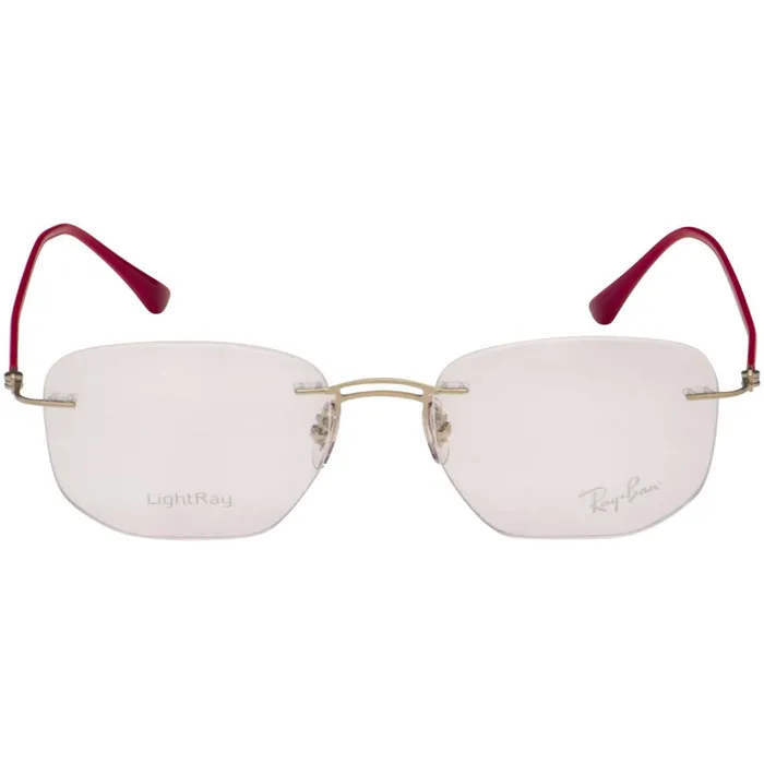 Rings Ray Ban Ray Ban Mens Eyeglasses Rimless Silver Metal Rectangular RAY BAN 0RX8757 1195