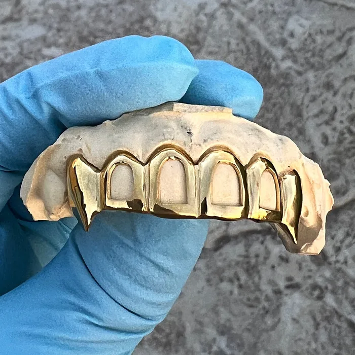 Rings Real 14K Gold FourOpen Face Vampire Fang Custom Grillz Bling Cartel Admin