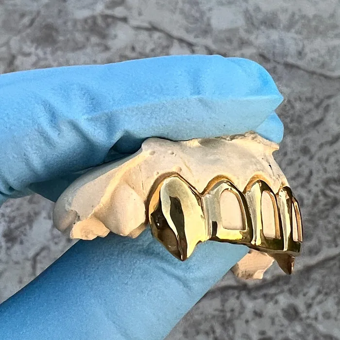 Rings Real 14K Gold FourOpen Face Vampire Fang Custom Grillz Bling Cartel Admin