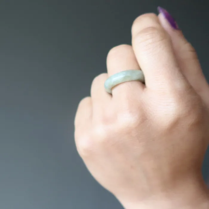 Rings Satin Crystals Jade Ring Real Green Jadeite Good Fortune Crystal