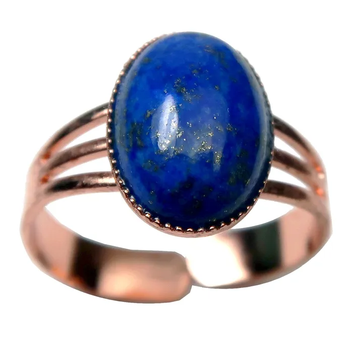 Rings Satin Crystals Lapis Ring Starry Blue Sky Copper Adjustable