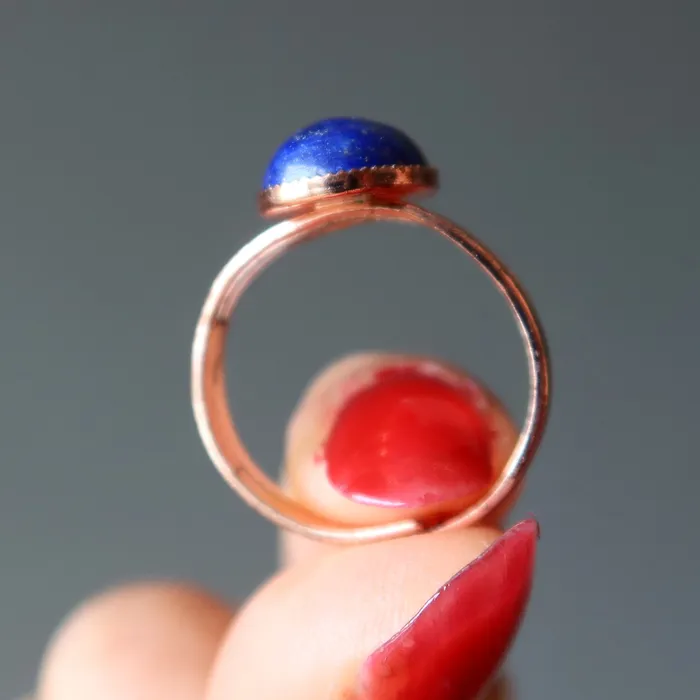 Rings Satin Crystals Lapis Ring Starry Blue Sky Copper Adjustable