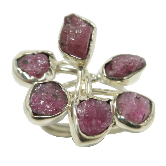Rings Satin Crystals Pink Tourmaline Ring Orchid Sterling Silver Size 95