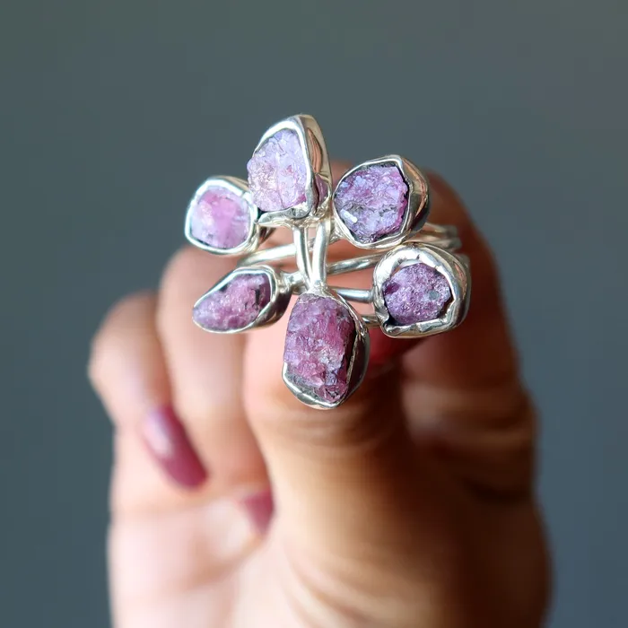 Rings Satin Crystals Pink Tourmaline Ring Orchid Sterling Silver Size 95