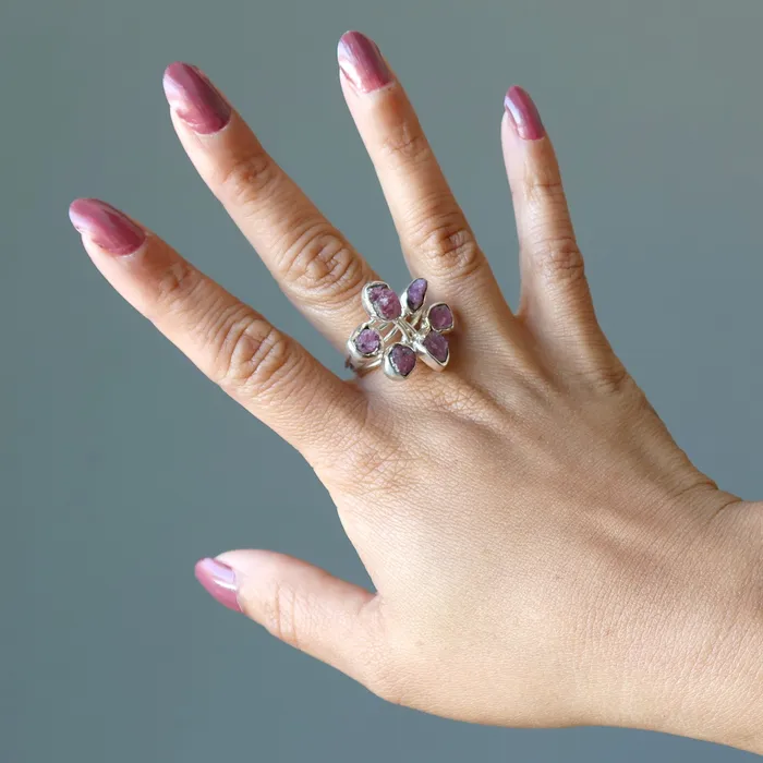 Rings Satin Crystals Pink Tourmaline Ring Orchid Sterling Silver Size 95