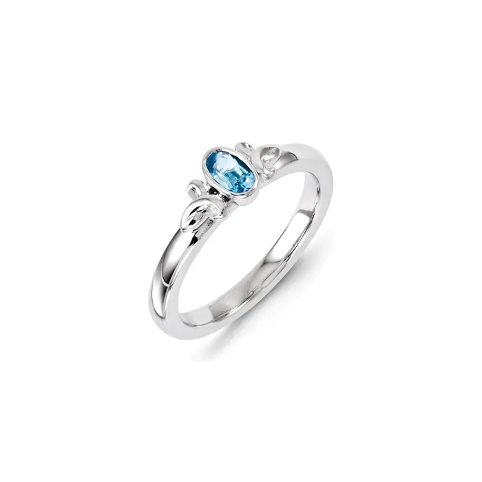 Rings Stackable Expressions Sterling Silver Stackable Expressions Blue Topaz Ring QSK1296 Rings Stackable Expressions Sterling Silver Stackable Expressions Blue Topaz Ring QSK1296