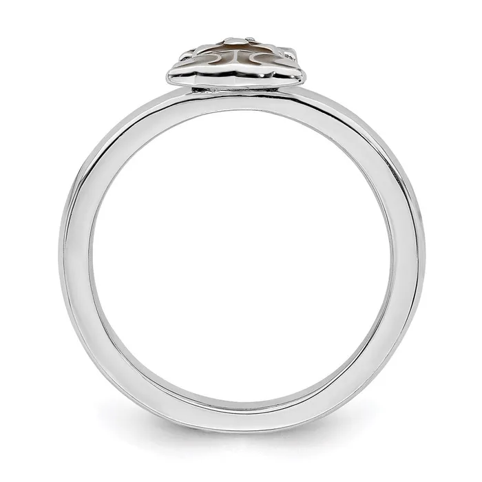 Rings Stackable Expressions Sterling Silver Stackable Expressions Brown Enameled Dog Ring QSK557 Rings Stackable Expressions Sterling Silver Stackable Expressions Brown Enameled Dog Ring QSK557